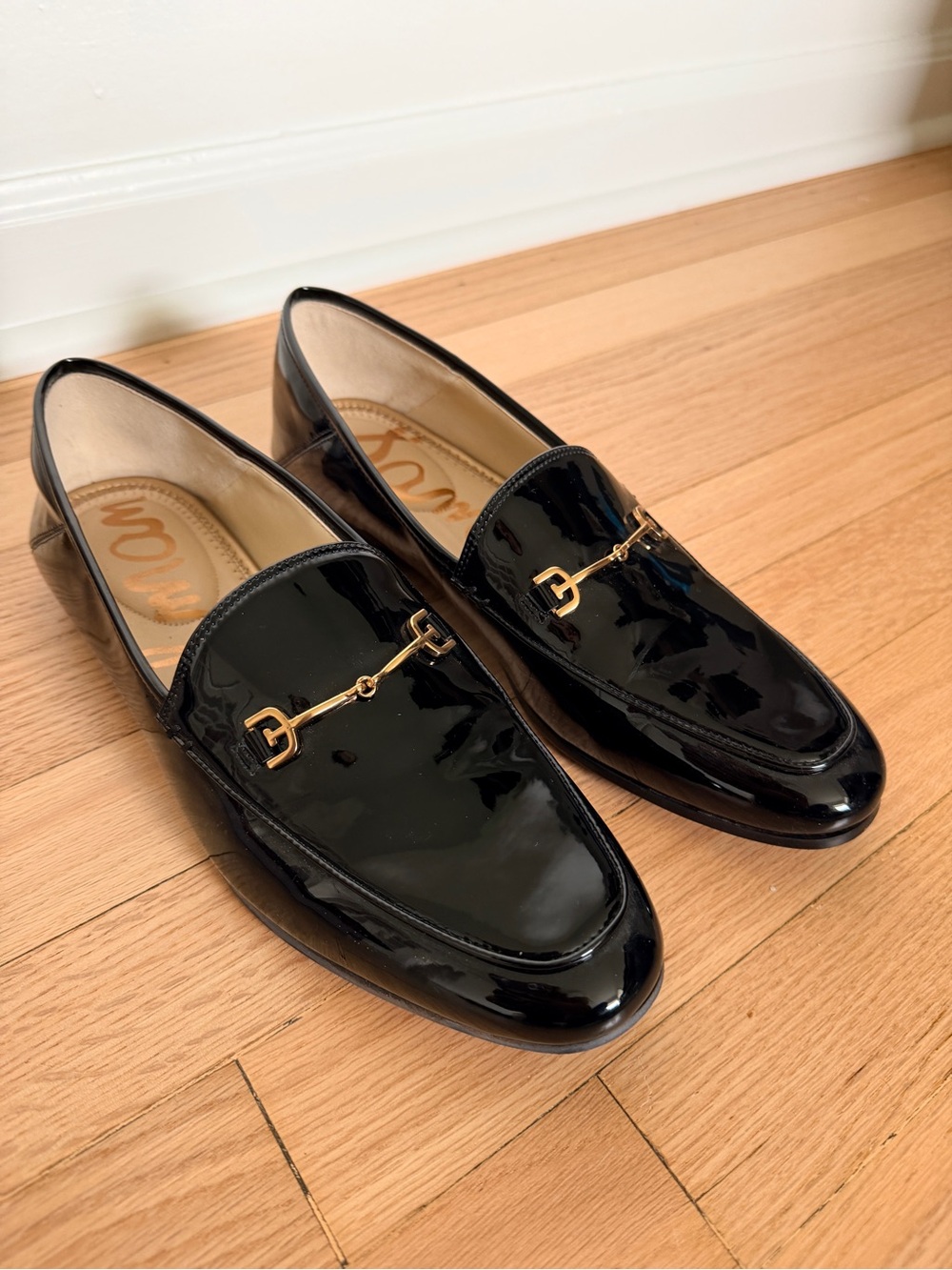 Sam Edelman Black Patent Loraine Bit Loafers Size 10